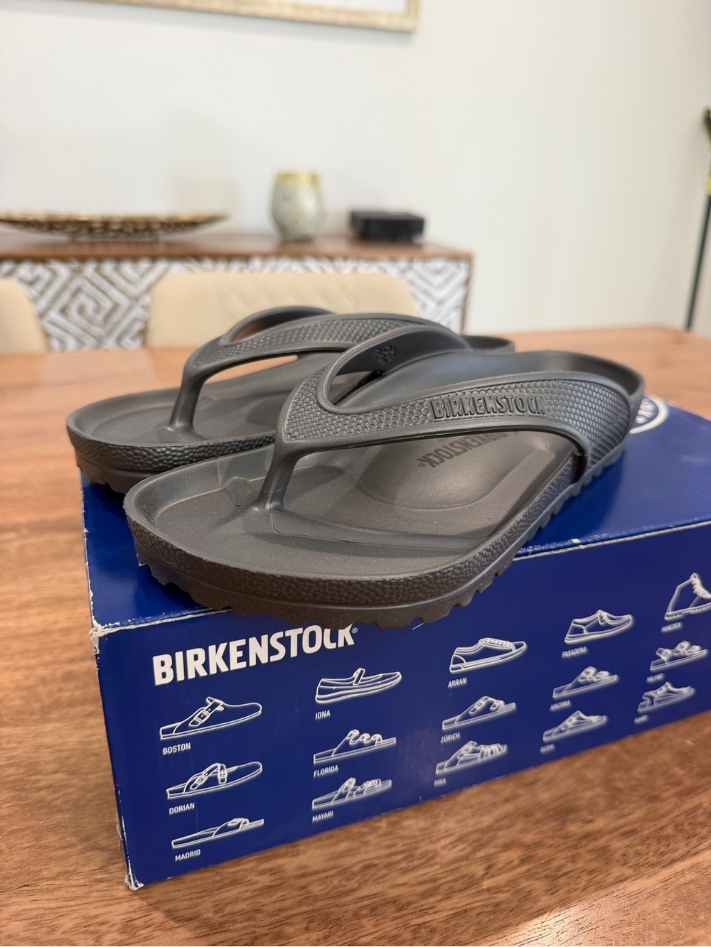 Birkenstock women’s Dark Gray EVA Thong Sandals - Picture 3 of 6